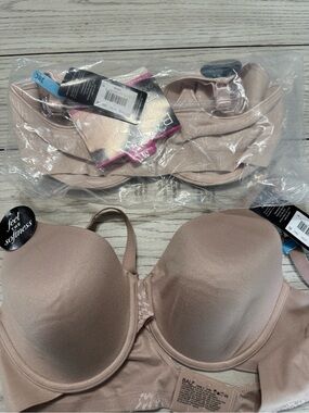 NWT 2 pack 38C Bali underwire T-shirt bras, nude & Latte